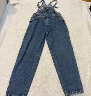 Womens Dalton Paris Denim Cotton Overalls OS Tomato Granola Grandma Utility Chic thumbnail 1