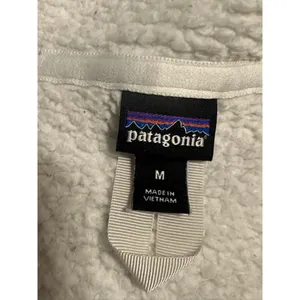 Patagonia Quarter Zip Sherpa Fleece Pullover Women Medium Off White Warm Hiking thumbnail 4