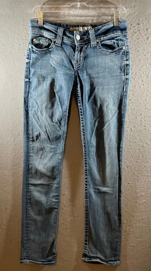 1285 | BKE Payton Slim Bootcut Contrast Stitch Denim Jeans Blue‎ Womens 26R thumbnail 1