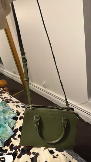 kate spade Olive Green Pebbled Leather Satchel with Strap thumbnail 3
