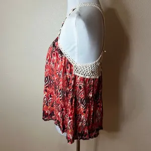 Free People Tank Top Y2K Crochet Boho Gypsy Linen Top Hippie Festival XS thumbnail 4