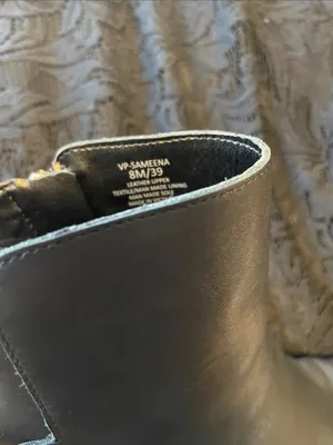 Vince Camuto Black Leather Ankle Booties with Side Zip thumbnail 8