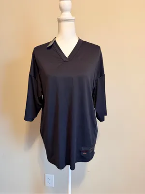 NWT Nike Skims Airy V-neck oversize short sleeve tee size xxs obsidian thumbnail 6