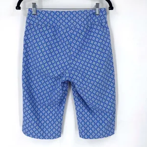 LuLu-b Womens Size 4 Blue Geometric Print Capri‎ Pants Cropped Leg UPF thumbnail 2