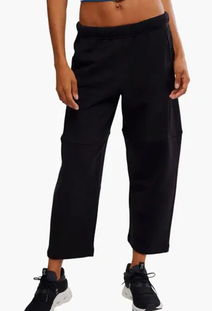 Free People FP Movement Top Score Cotton Pants in black thumbnail 1