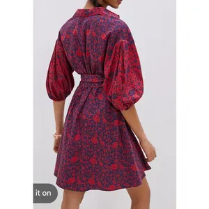 Anthropologie x Sachin & Babi nightingale purple floral shirt dress M thumbnail 2