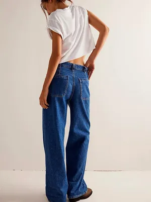 NWT Free People We The Free Palmer Tunnel Vision Baggy Relaxed Cuffed‎ Jeans thumbnail 2