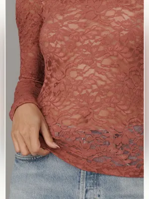NWT Anthropologie Puff-Sleeve Sheer Lace Long Sleeve Top Size XL thumbnail 3
