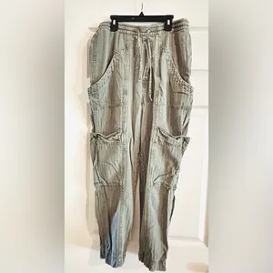 Free People Green Cargo Pants inside seam: 25 Size: S thumbnail 4