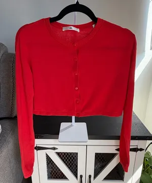 Alo Yoga Supernatural Sweater Cardigan – Bright Red – Size XS thumbnail 1