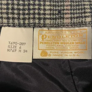 VINTAGE Pendleton Size 6 Wool Plaid Tartan‎ Midi Skirt USA Blue Tan A-line thumbnail 7