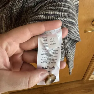Free People Cardigan‎ Sweater Women S Grey Brown Space Dye Knit Cropped V-Neck thumbnail 5