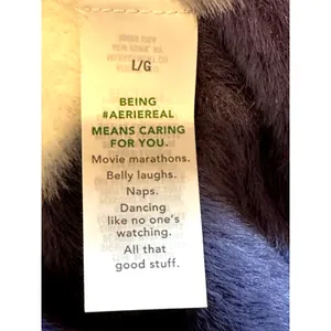 Oversized Bright Fluffy Soft Knit Collar Cuffs Aerie Flurry Crew Sweater L thumbnail 12