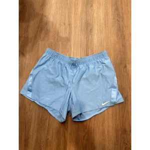 Nike‎ Dri-FIT Womens XL Light Blue Running Athletic Shorts Elastic Waist Swoosh thumbnail 2