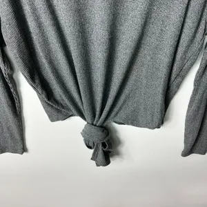 ASTR the label front‎ tie long sleeve gray top women’s size small thumbnail 3