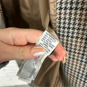 Zara Wool Blend Brown Houndstooth Knit Blazer Jacket Size XS thumbnail 9