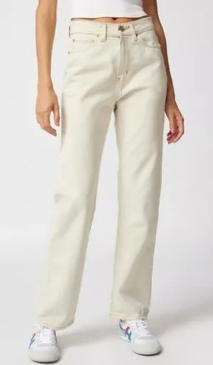 BDG high rise baggy cowboy jeans beige size 26 thumbnail 1
