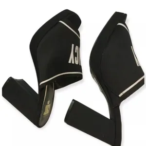 NWT Juicy Couture J-Girly Black White Logo Block Heel Mules Y2K Size 9.5 thumbnail 7