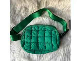 Stylish Green Quilted Belt Bag/Waist Bag thumbnail 1
