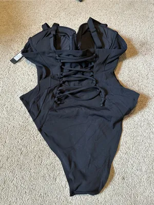 NWT TA3 Lushy Hi Cut black extra large black d/dd cup Size XL thumbnail 4