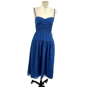La Maison Talulah Sorrento Midi‎ Dress Azure Blue Polka Dot Size Small thumbnail 3