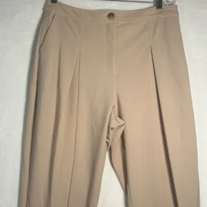 BCBGeneration‎ Women Beige Pleated Trousers Pants Size L thumbnail 6
