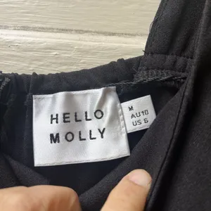 Hello Molly Black Dress Sz 6 Sleeveless Leave The Light On Party Club Rave Slit thumbnail 4