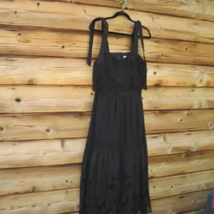 NWT Antonio Melani Black Eyelet Midi Dress 6 thumbnail 4