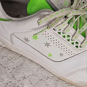 Adidas 80's retro slam court white green stars sneakers shoes sz 9 just dirty thumbnail 2