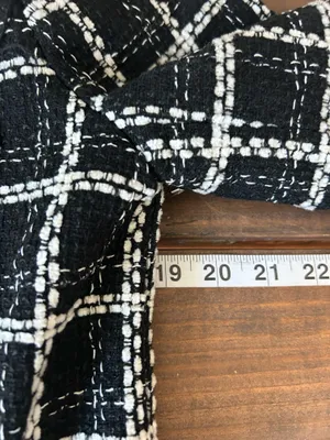 Tahari Black and White Checkered Wool Bleed Tweed Blazer Small New thumbnail 6