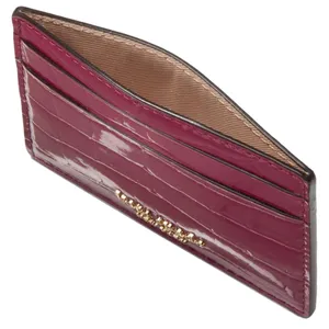 Kate Spade Sylvia Croc Embossed Cardholder Wallet- Berry Blitz thumbnail 3
