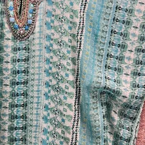 Chicos Beaded Kaftan Top Green Large‎ or XL thumbnail 12