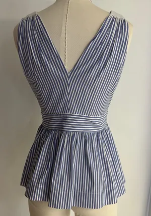 Banana Republic Stripes Peplum Blouse NWT thumbnail 7