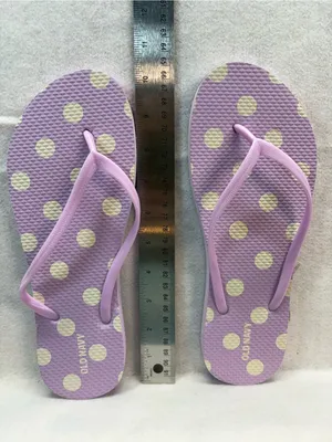 Old Navy Flip Flops Women’s US 9 Lavender White Polka Dot Thong Sandals thumbnail 3