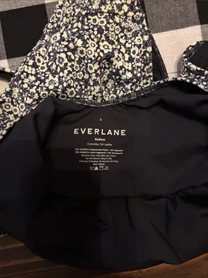 Everlane square neck one piece floral navy swimsuit small new thumbnail 3