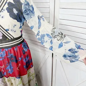 Kaktus Maxi‎ Dress Small Floral Patternblock Patchwork Tiered Cottagecore Boho thumbnail 6