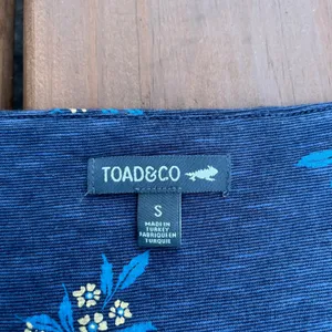 Toad & Co Dress‎ Blue Floral Polka Dot V-Neck Empire Waist 3/4 Sleeve Small thumbnail 6