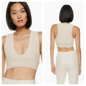 Aritzia Babaton Sculpt Knit Deep V-Neck Cropped Top thumbnail 2