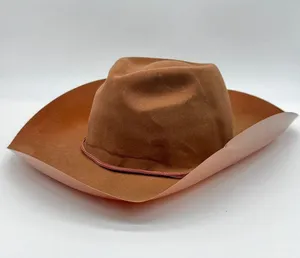 Cowboy Hat Brown Western Felt Rodeo Style with Adjustable Chin Strap New Unisex thumbnail 1