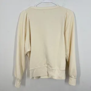 Madewell Cream Puff Sleeve Henley Sweatshirt Pullover‎ Top Womens Size L thumbnail 11