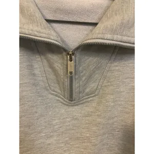 Trendy Queen Pullover Womens Large Gray Excellent Cropped Quarter Zip Sweatshirt thumbnail 8