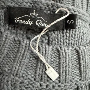 Trendy Queen Sweater S Blue Gray Cable Knit Oversized Crew Neck Minma Neutral thumbnail 6