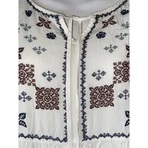 Piper And Scoot L Dress Women’s Cream Floral Embroidered Maxi Cottage Core thumbnail 4