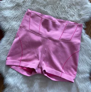 Aeropostale Pink Ribbed High-Waist Athletic Shorts thumbnail 1