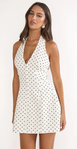 One and Only Collective Polka Dot Halter Style Mini Dress thumbnail 1