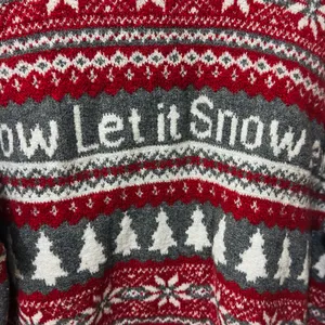 Jessica Simpson | EUC Cotton Red & Cream Let It Snow Holiday Sweater (size XL) thumbnail 5