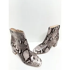Chinese Laundry Snakeskin Print Block Heel‎ Ankle Boots Grey Black Size 6 thumbnail 2