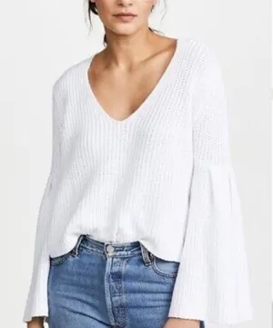 Damsel Cotton Pullover Sweater in White Size S thumbnail 1