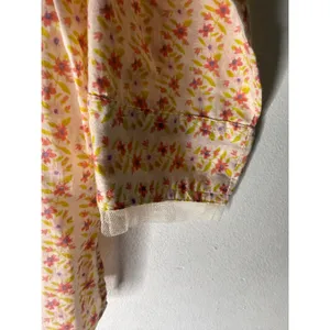 Vintage april Cornell orange floral cotton collar‎ 3/4 sleeve button down XL thumbnail 4