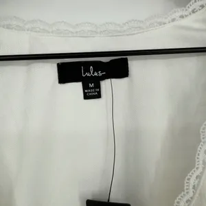 Lulus Lively Beauty White Tie-Front Tiered Mini Dress Size M‎ thumbnail 7